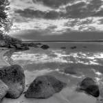 Amanecer en blanco y negro, Sebago Lake, Raymond. Maine